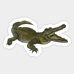 Watercolor Crocodile Illustration Sticker